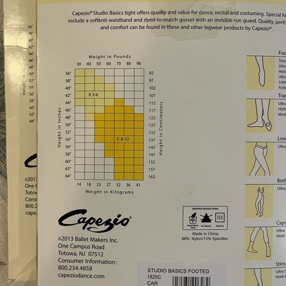 2 packs of Capezio brand studio basics footed tights in caramel size child 8-12 - Picture 2 of 2